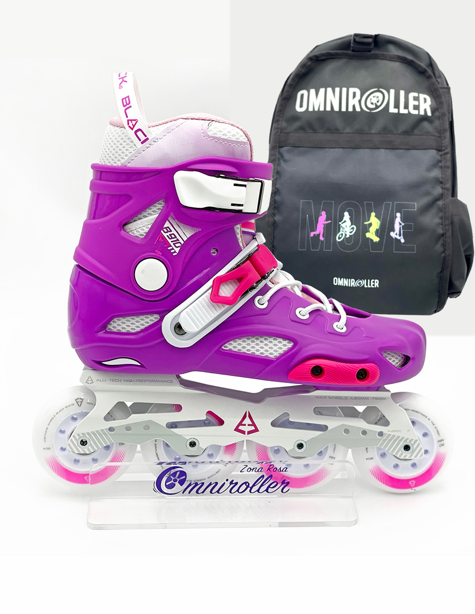 Patines Freeskate en Linea black con Fundas y Maleta Omniroller!