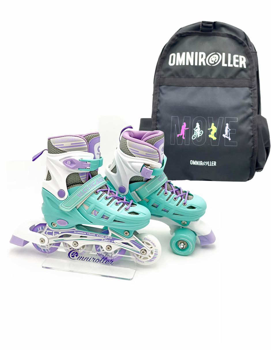 Patines Chicago 3 en 1 Ajustable con Fundas y Maleta Omniroller de Regalo!