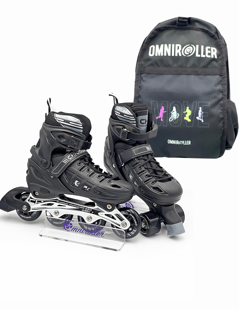 Patines Chicago 3 en 1 Ajustable con Fundas y Maleta Omniroller de Regalo!