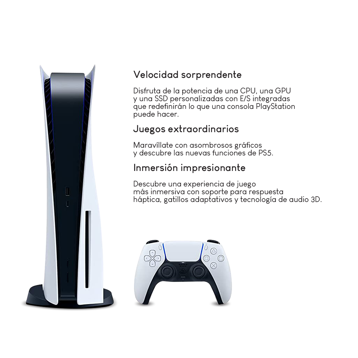 Consola PS5 Playstation 5 God of War Ragnarok Bundle Lector de Discos 825GB ssd UHD 4K White CFI-1215A 