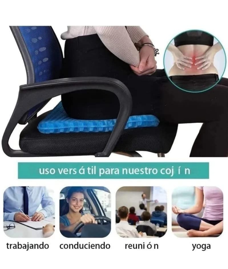 Cojin ortopedico ergonómico gel dolor coxis ciática 