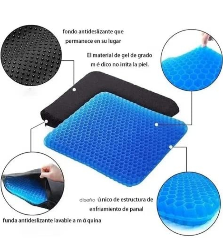 Cojin ortopedico ergonómico gel dolor coxis ciática 