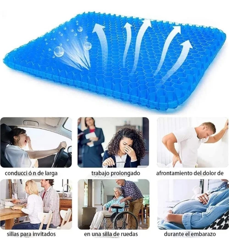 Cojin ortopedico ergonómico gel dolor coxis ciática 