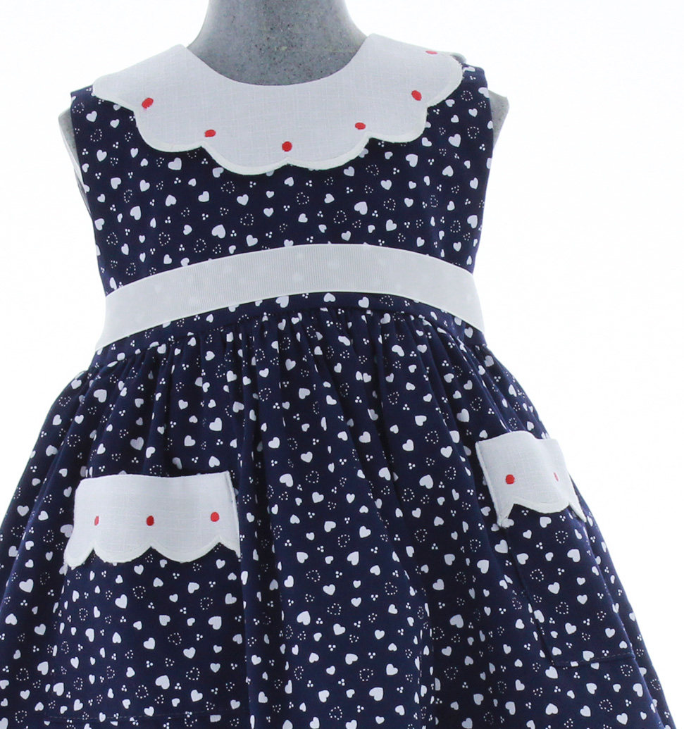 Vestido para Niña Pequeña Bebe Azul Marino 3476 1 a 5 años.