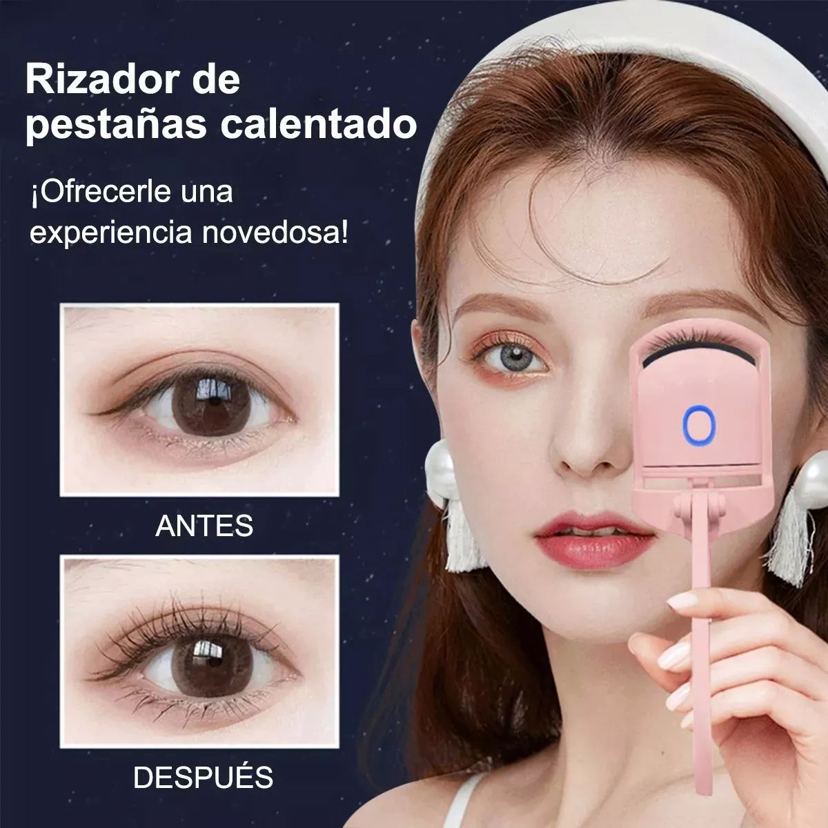 Rizador de Pestañas Eléctrico, Enchinador Recargable, Portátil, Herramienta de Maquillaje de Facil Uso