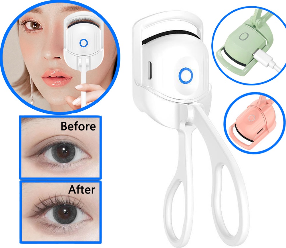 Rizador de Pestañas Eléctrico, Enchinador Recargable, Portátil, Herramienta de Maquillaje de Facil Uso