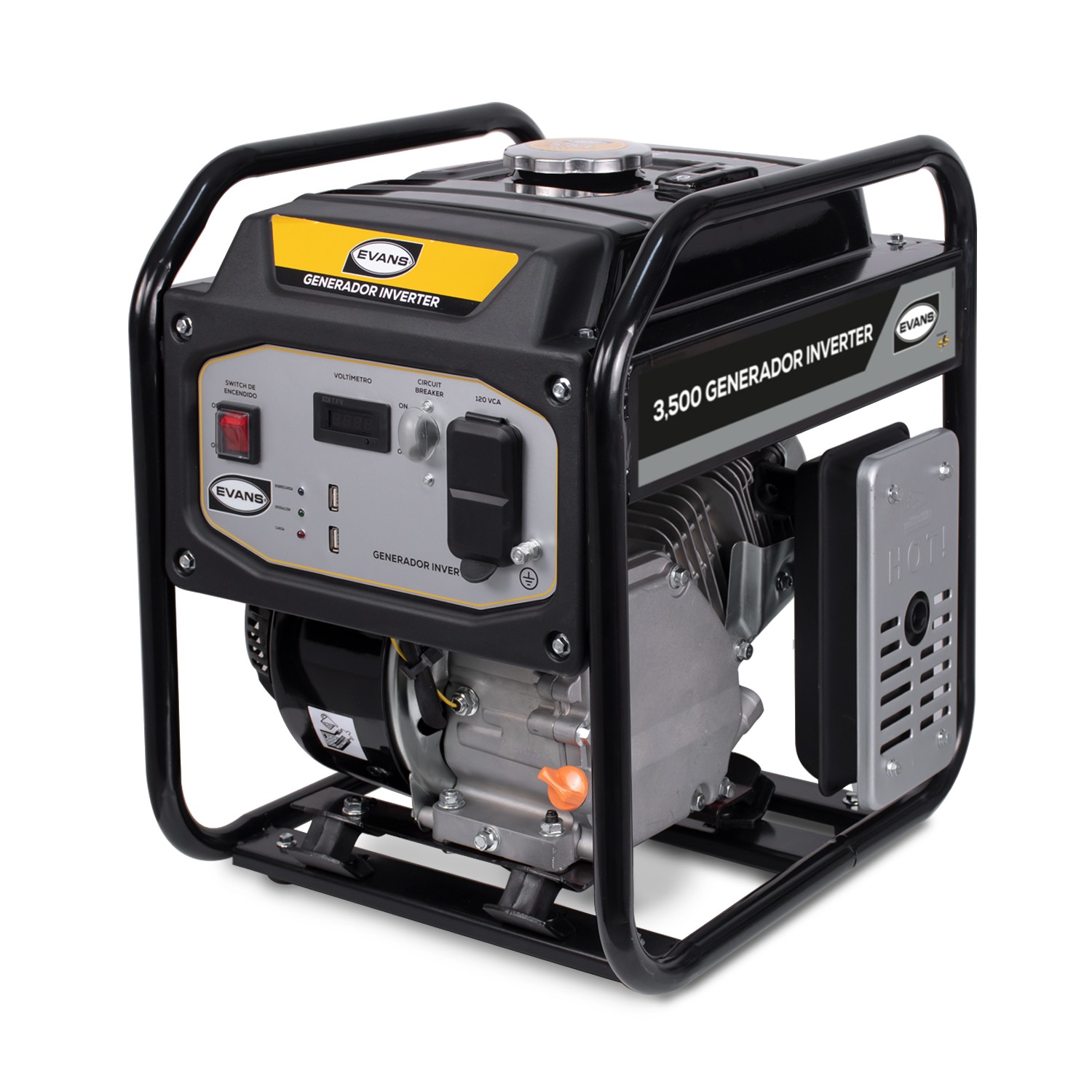 Generador Monofasico Evans de 3.5 kVA pico con motor a gasolina Thunder 7 HP