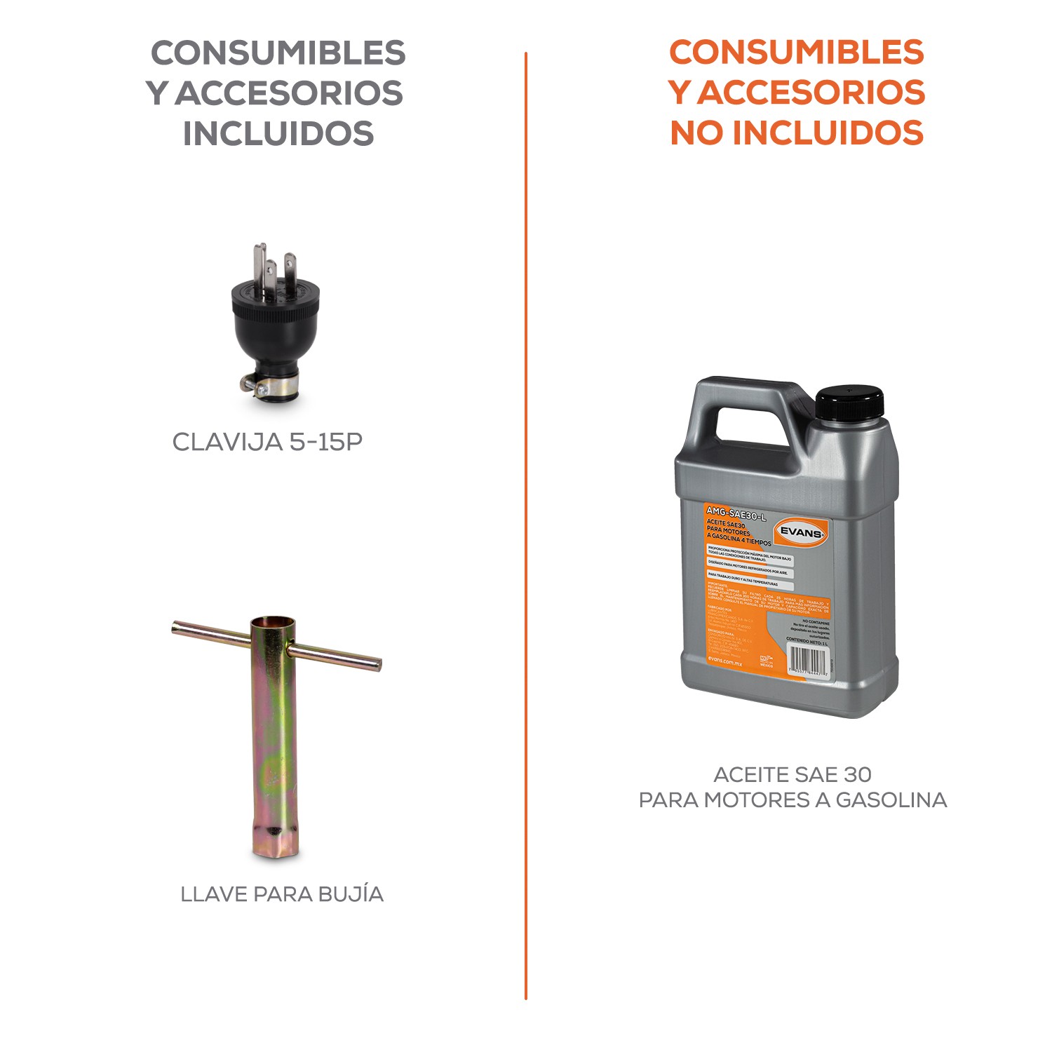 Generador Monofasico Evans de 3.5 kVA pico con motor a gasolina Thunder 7 HP