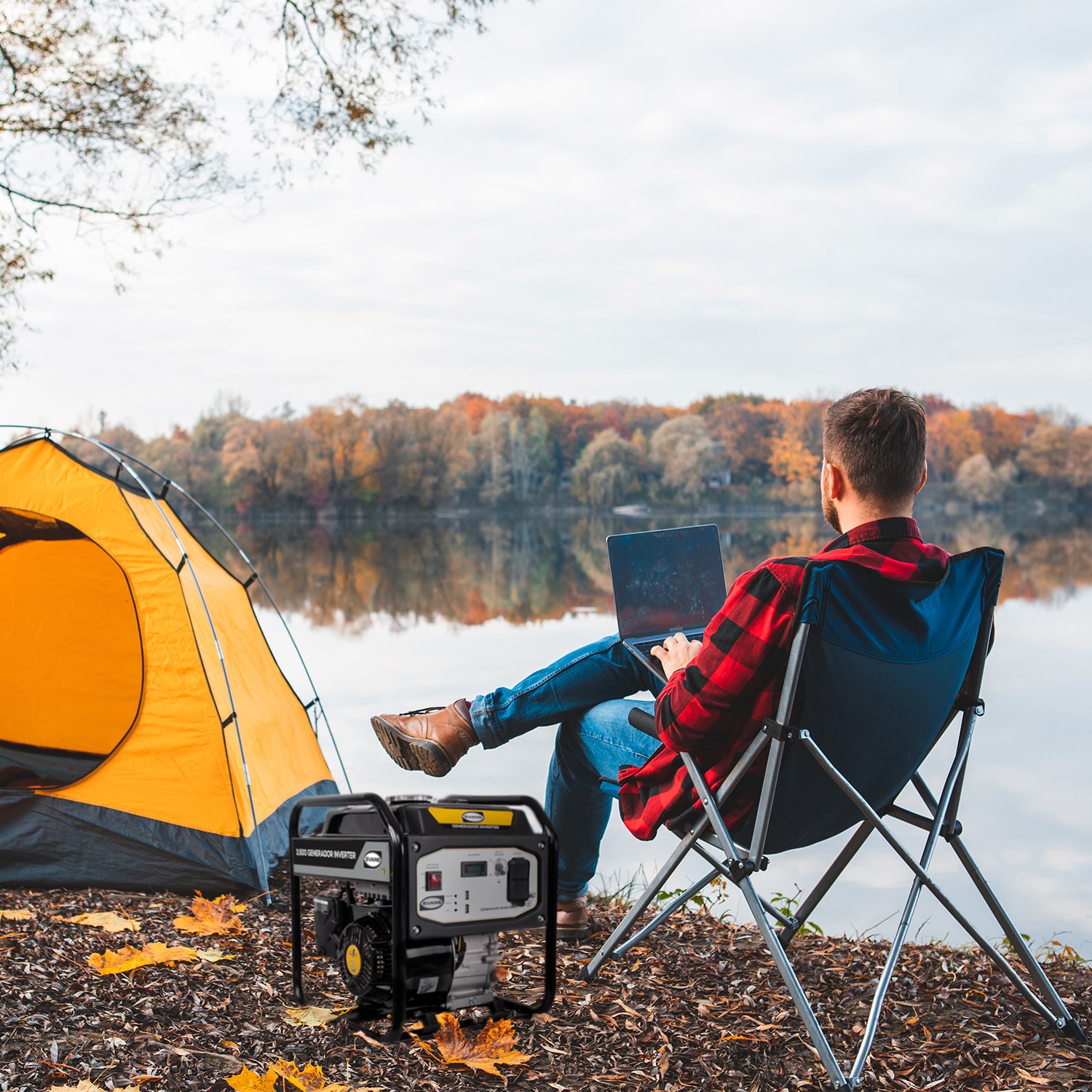 Generador Monofasico Evans de 3.5 kVA pico con motor a gasolina Thunder 7 HP