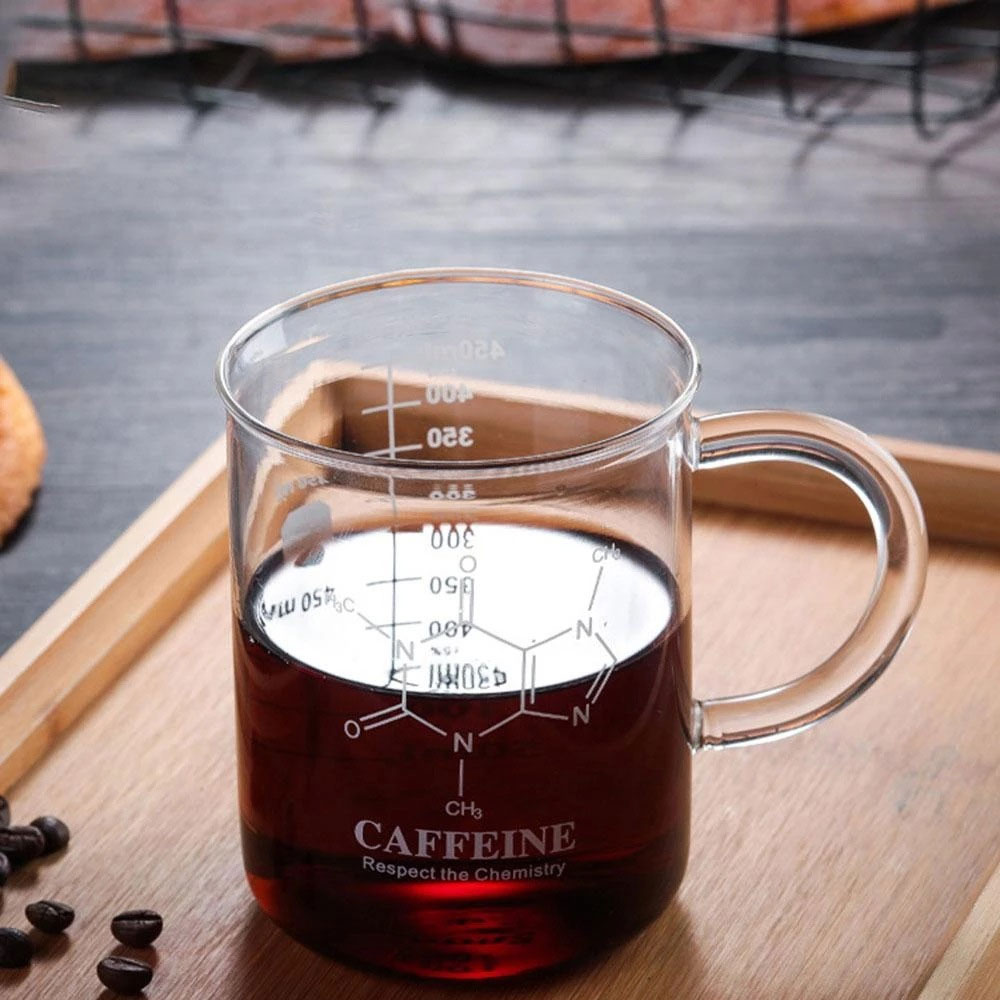  Taza de café divertida para medición vaso graduado con asa, 450 ml