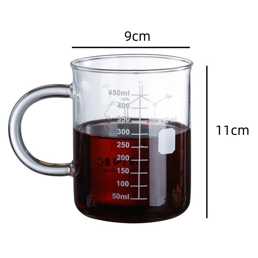  Taza de café divertida para medición vaso graduado con asa, 450 ml