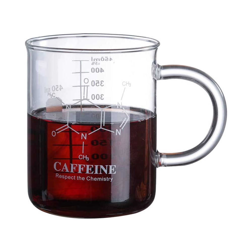  Taza de café divertida para medición vaso graduado con asa, 450 ml