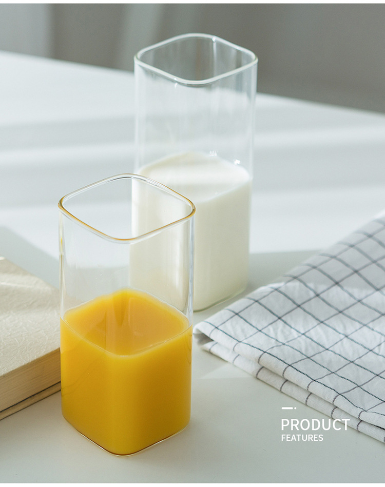 Set 4 Vasos Elegantes Cuadrados Minimalistas Bar Restaurante