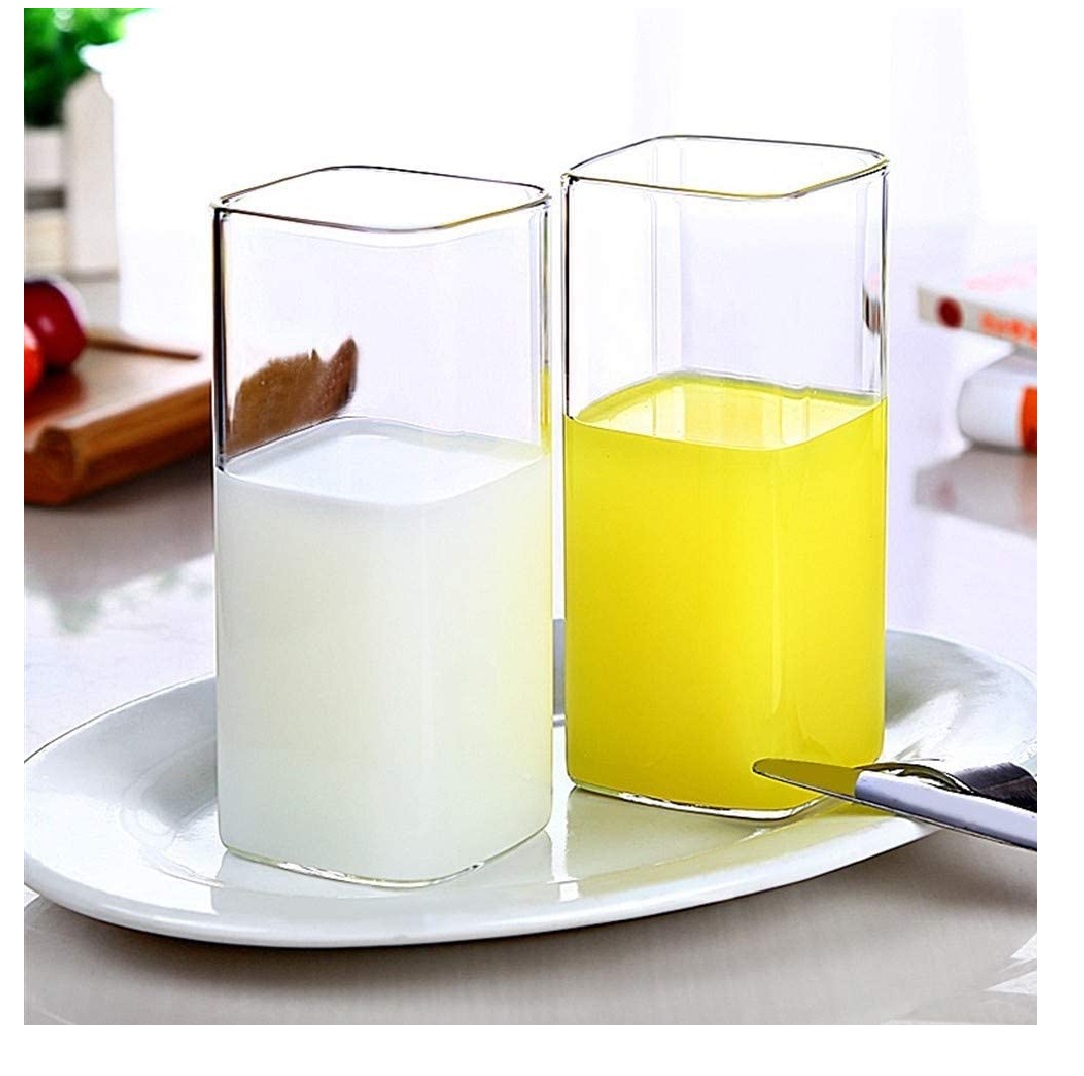 Set 4 Vasos Elegantes Cuadrados Minimalistas Bar Restaurante