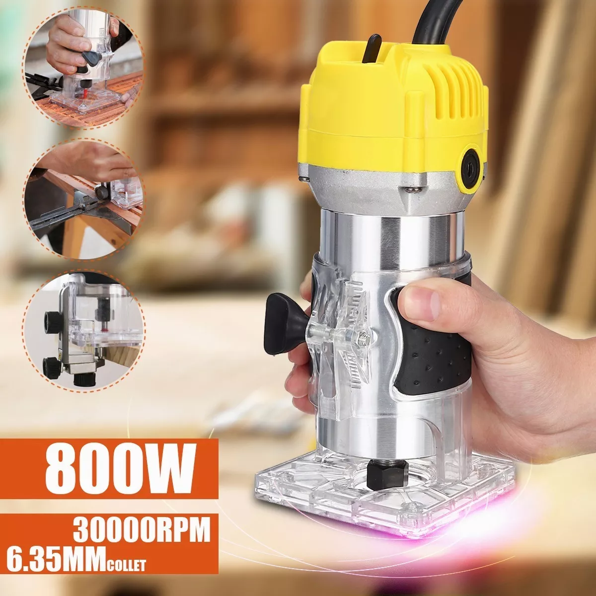 Router Madera Recortadora Rebajadora 800w /15 Brocas Carburo