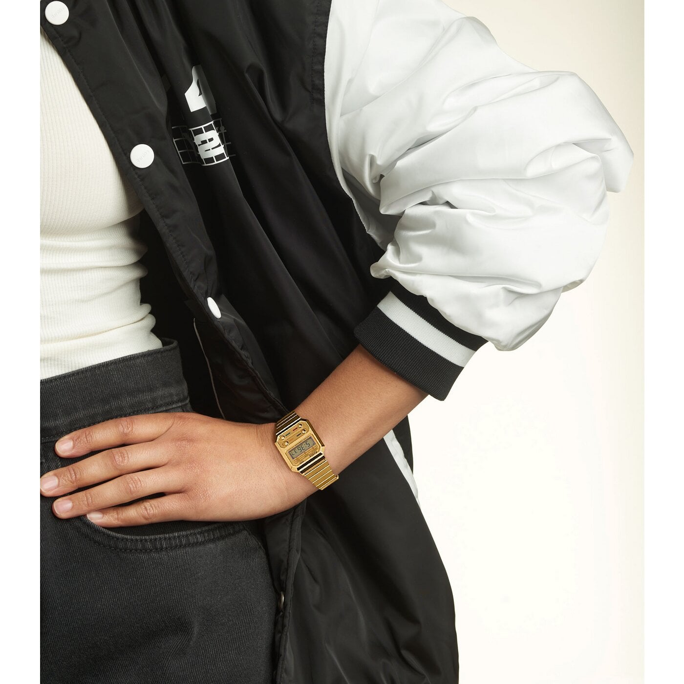 Reloj unisex Casio A100weg Vintage Alien Ripley Cronómetro Luz Led correa de acero inoxidable