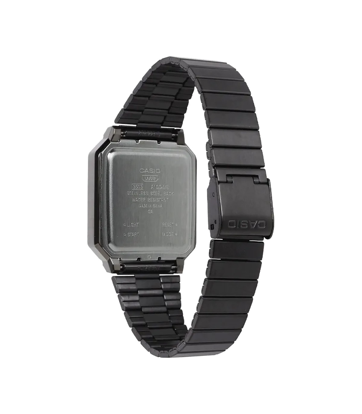 Reloj unisex Casio A100wegg Vintage Alien Ripley Cronómetro Luz Led correa de acero inoxidable