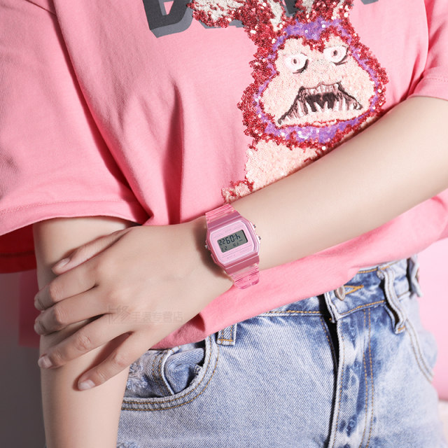 Reloj Unisex Casio F-91WS-4 Skeleton Vintage luz led con cronómetro y alarma