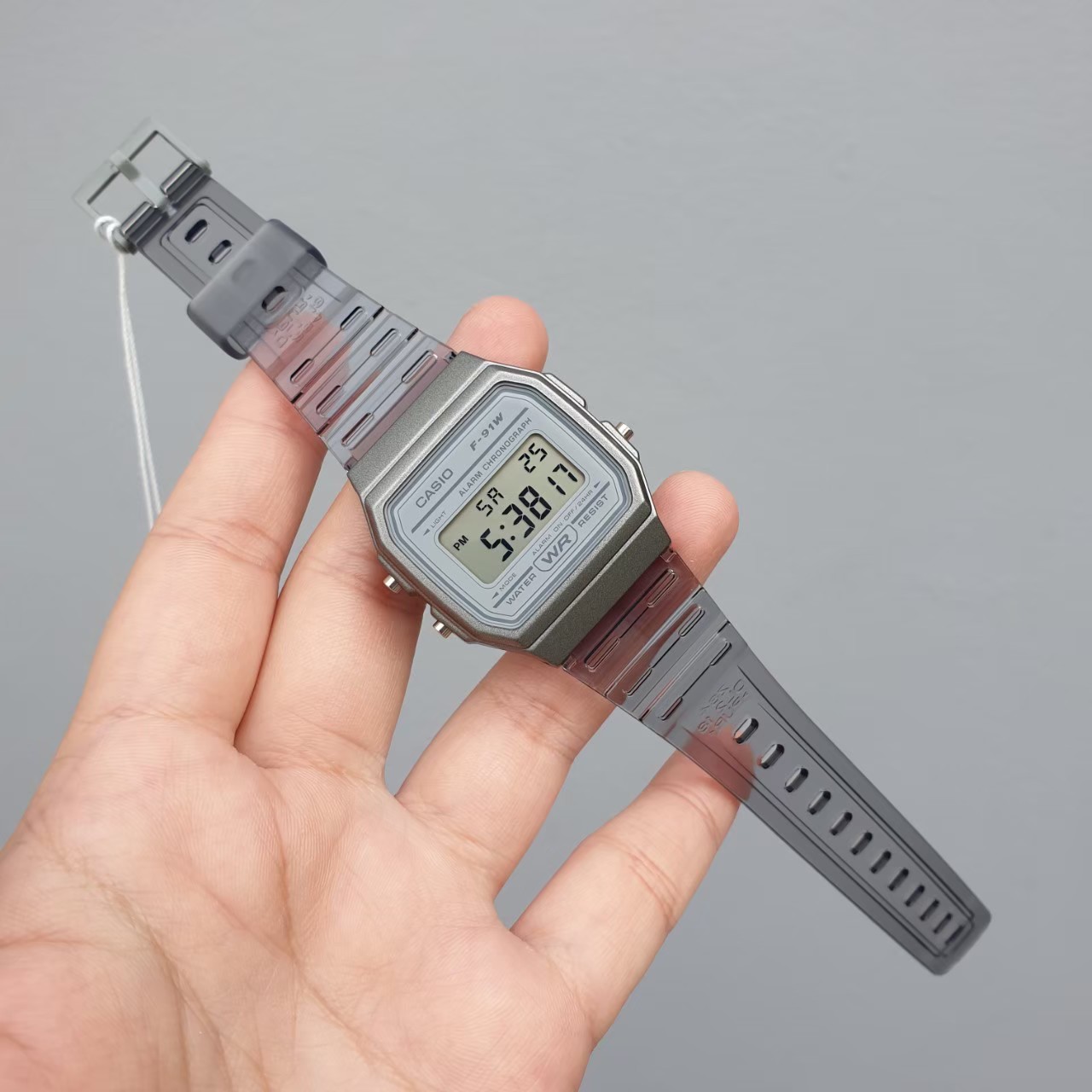 Reloj Unisex Casio F-91WS-8 Skeleton Vintage luz led con cronómetro y alarma