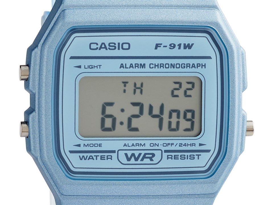 Reloj Unisex Casio F-91WS-2 Skeleton Vintage luz led con cronómetro y alarma