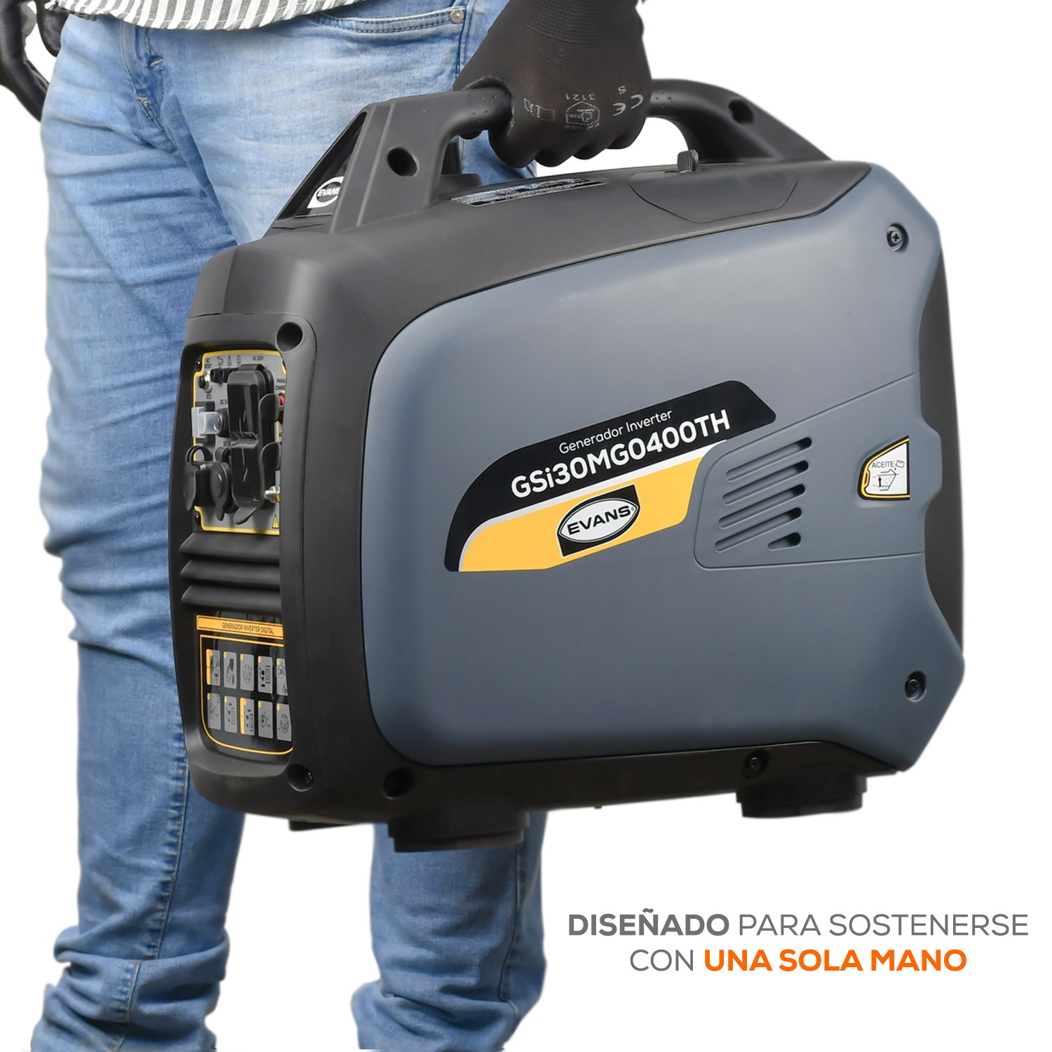 Generador Monofasico Evans de 3 kVA pico con motor a gasolina Thunder 4 HP