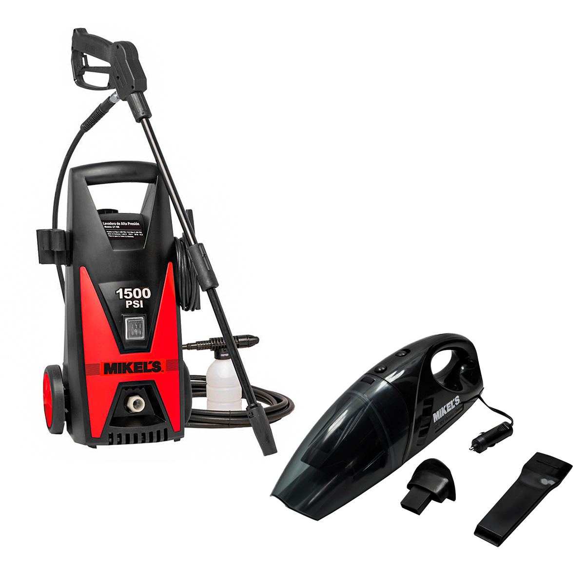 Kit De Hidrolavadora Lp-70r + Aspiradora Para Carro Mikels