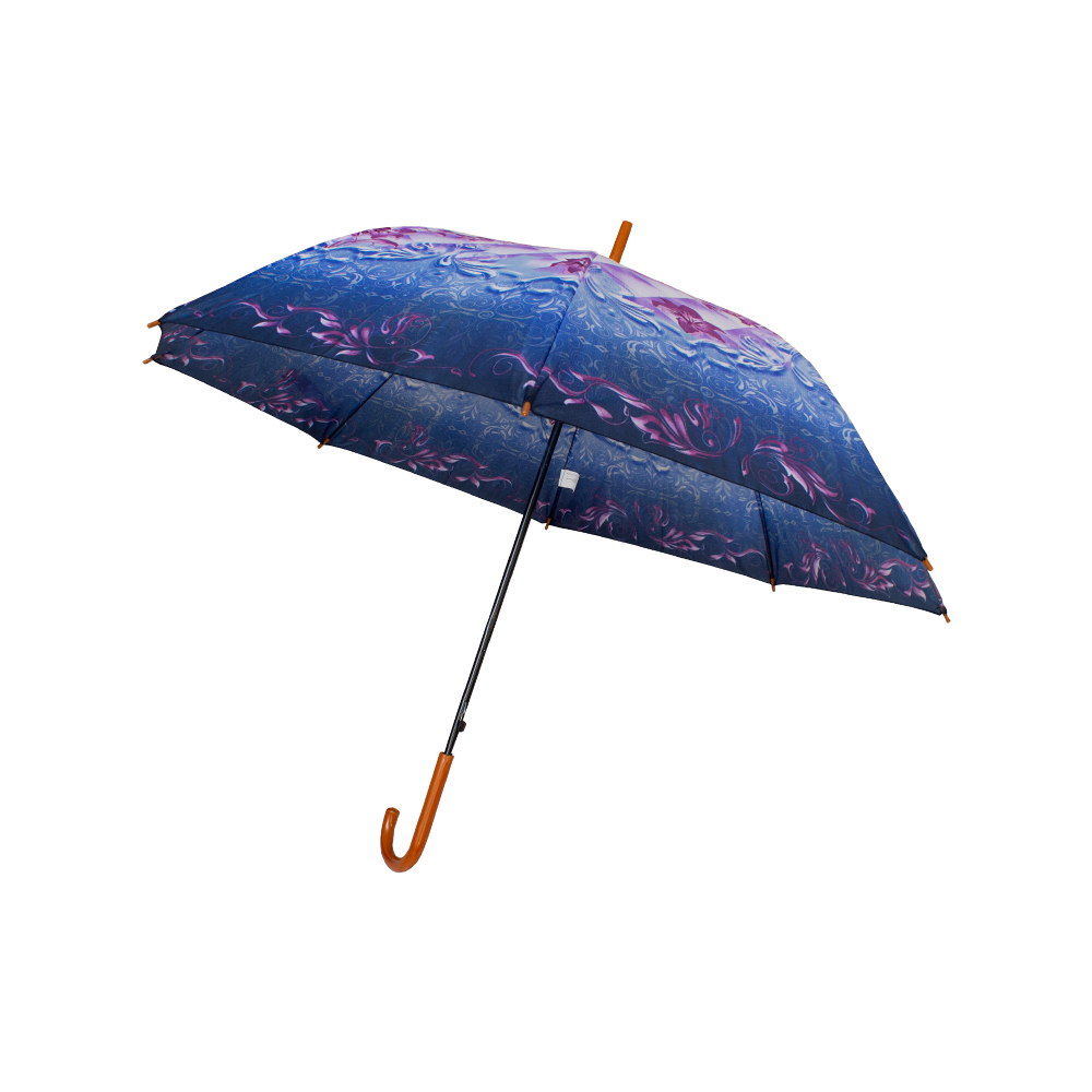 Paraguas Sombrilla De Bastón Semiautomático Estampado Tela Repelente Resistente