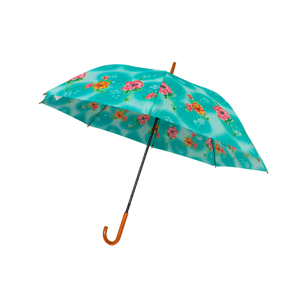 Paraguas Sombrilla De Bastón Semiautomático Estampado Tela Repelente Resistente
