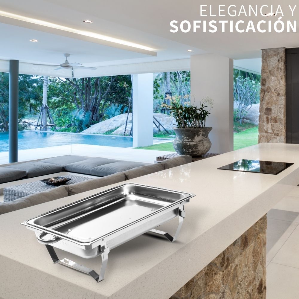 Chafer Bufetera Acero Inoxidable 6 Espacios De Para Chef