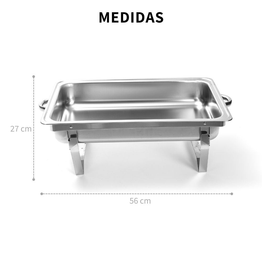 Chafer Bufetera Acero Inoxidable 6 Espacios De Para Chef