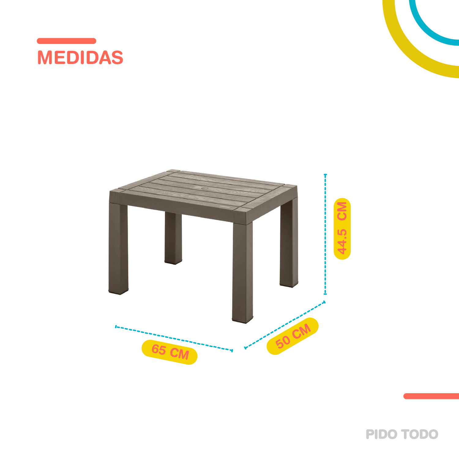 Mesa Rectangular De Servicio Plastico Resistente Pequeña 