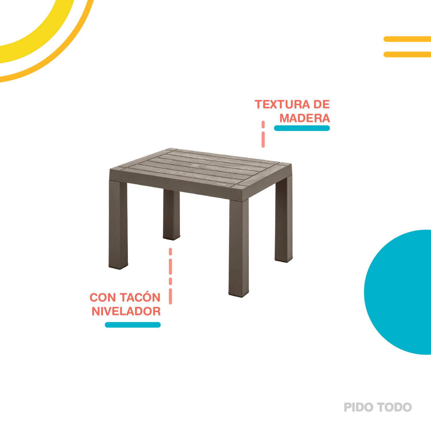 Mesa Rectangular De Servicio Plastico Resistente Pequeña 