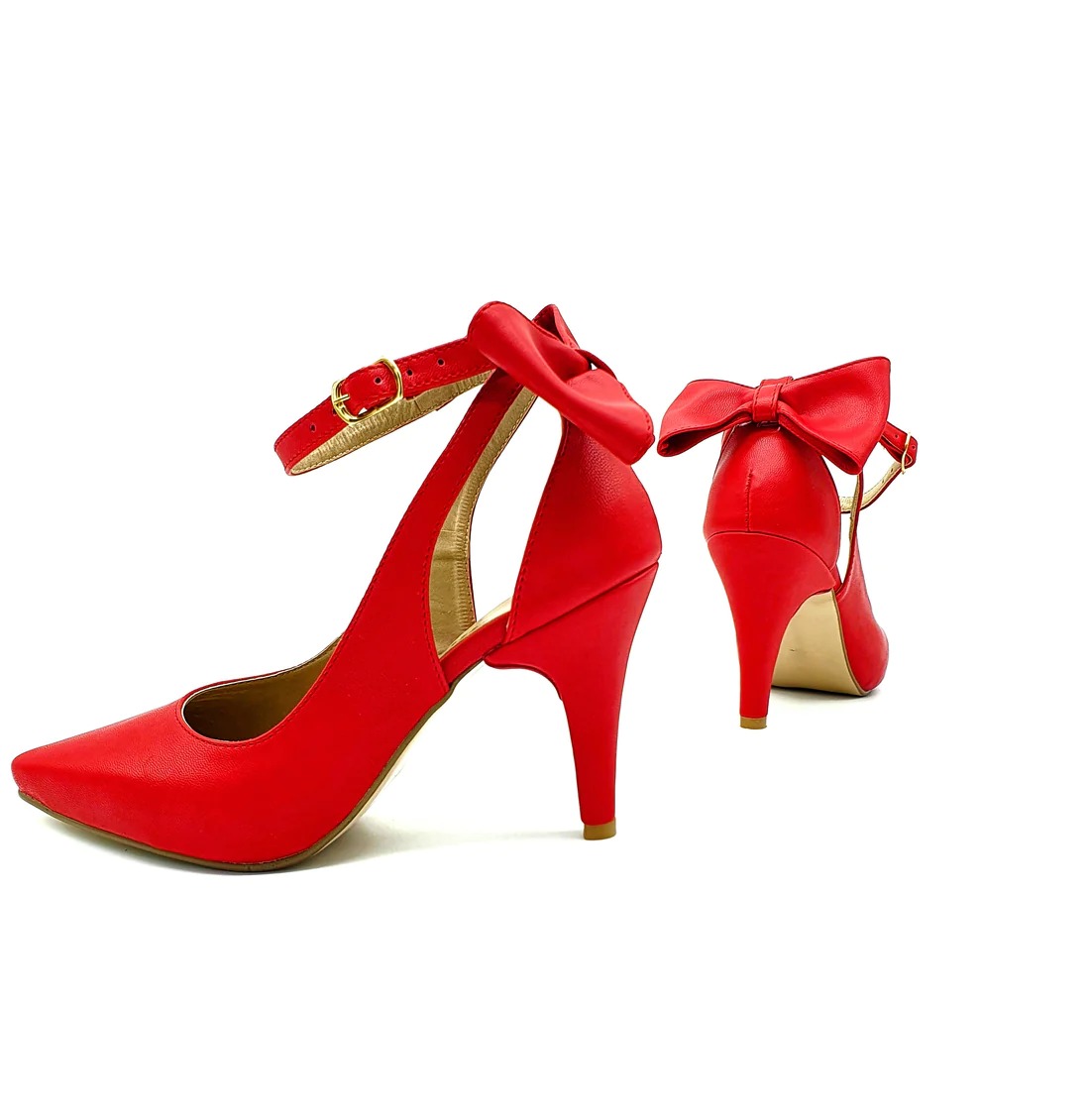 Tacones Zapatillas De Aguja Color Rojo