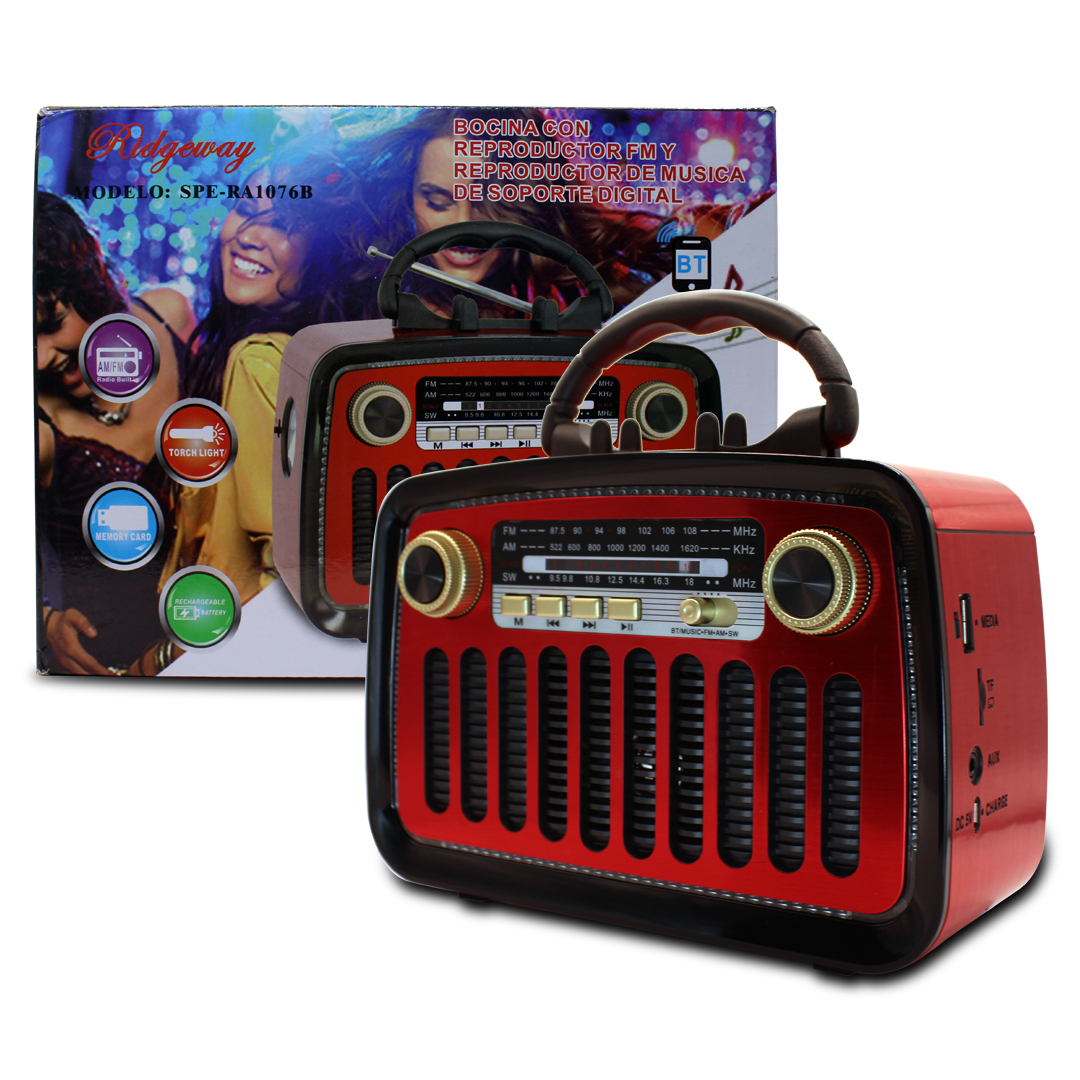 Bocina Retro Vintage Recargable Mp3 Usb Bluetooth Radio