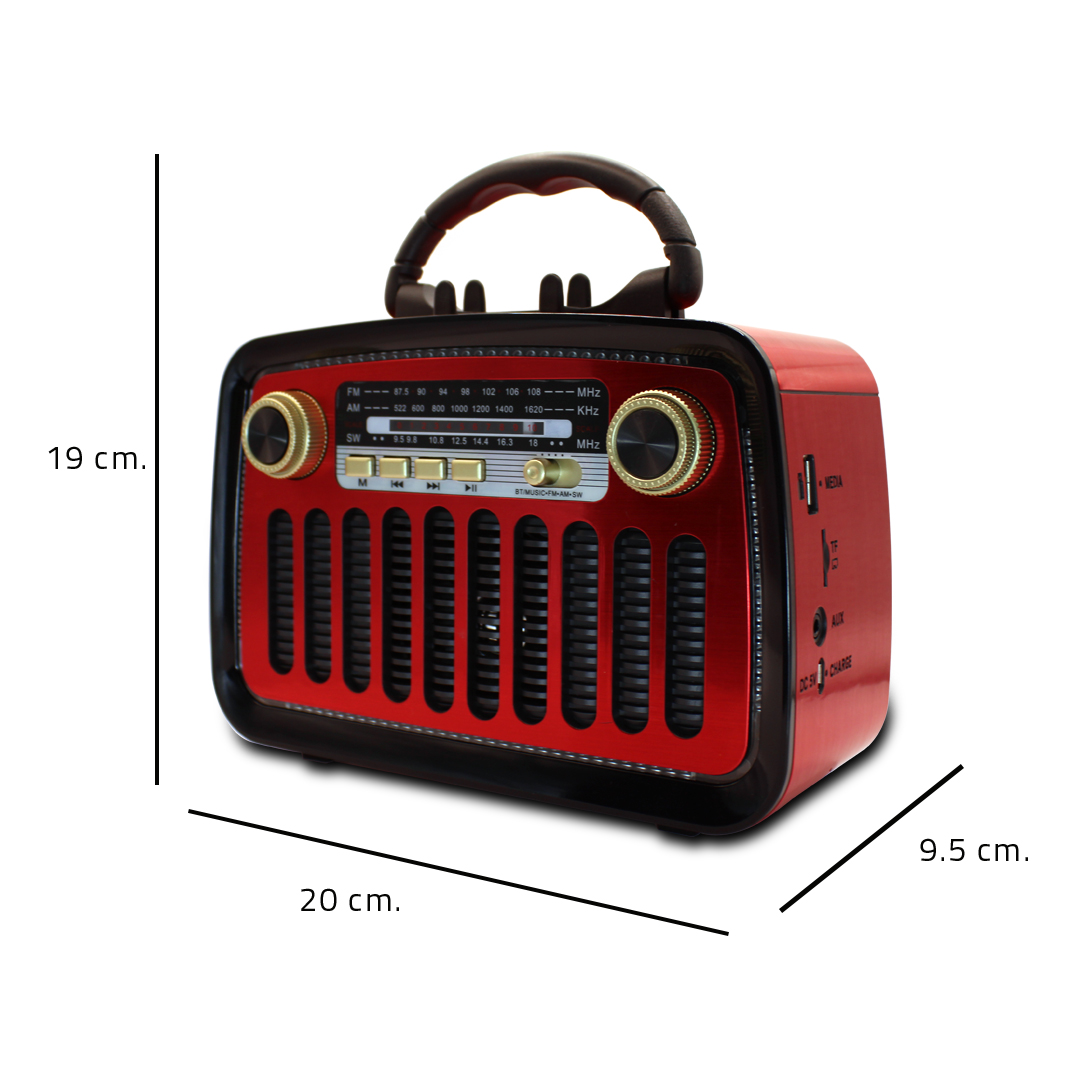Bocina Retro Vintage Recargable Mp3 Usb Bluetooth Radio