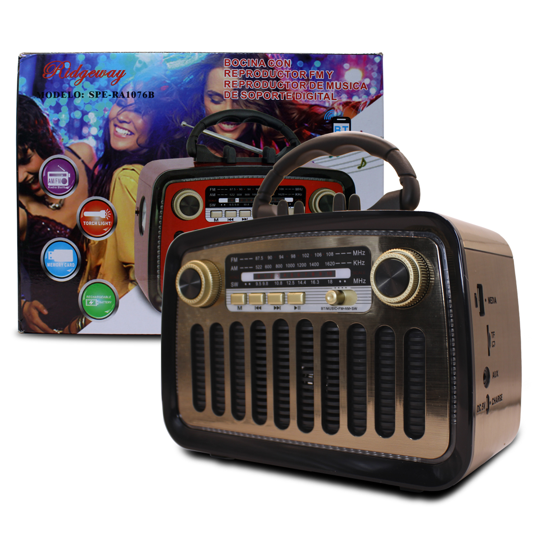 Bocina Retro Vintage Recargable Mp3 Usb Bluetooth Radio
