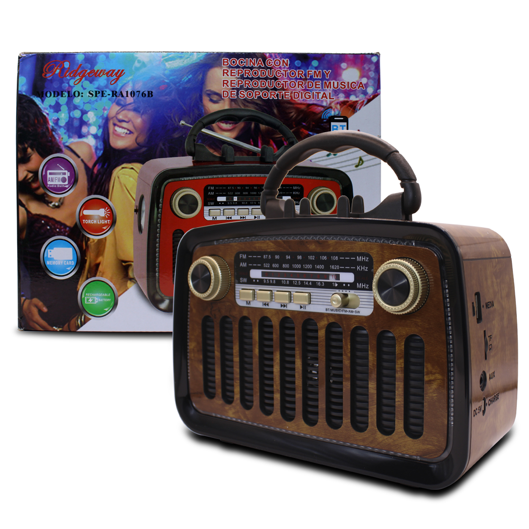 Bocina Retro Vintage Recargable Mp3 Usb Bluetooth Radio