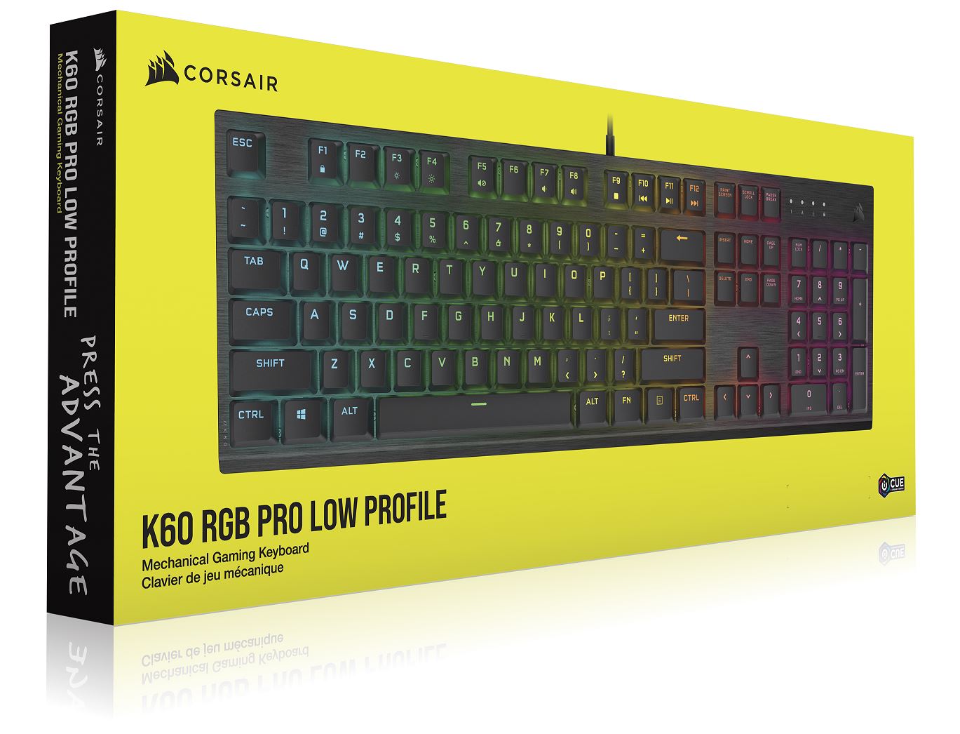 Teclado Gamer Corsair K60 RGB Pro Low Mecanico Cherry Mx RGB Alámbrico Negro (Inglés)