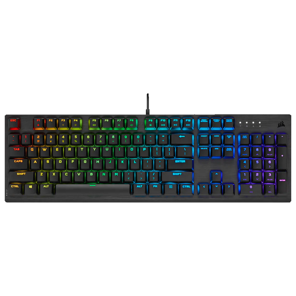 Teclado Gamer Corsair K60 RGB Pro Low Mecanico Cherry Mx RGB Alámbrico Negro (Inglés)