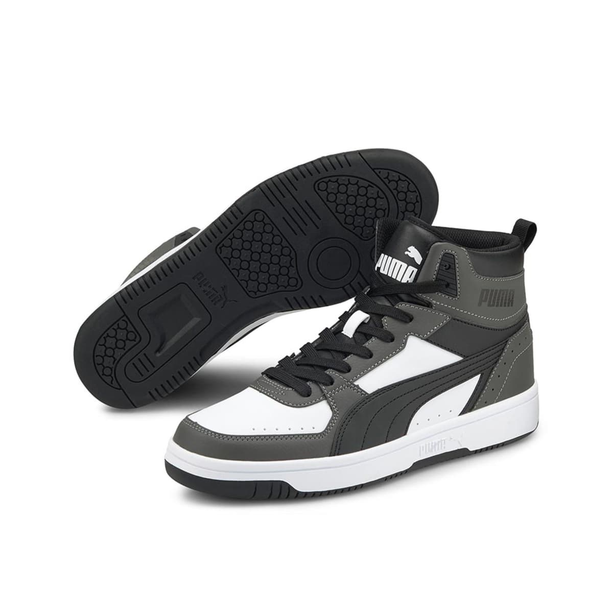 Tenis Casual Rebound Joy de Puma para hombre, color blanco con gris y negro, mod. 1088236