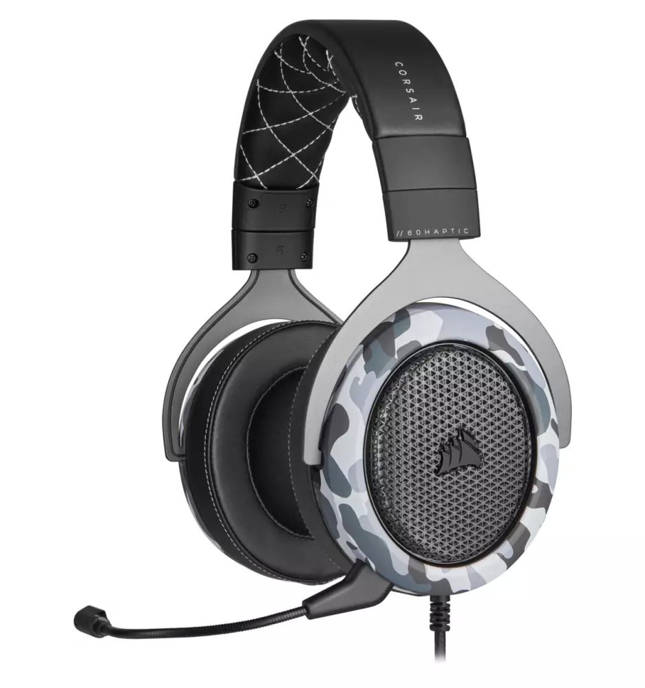 Audífonos Gamer Corsair HS60 Haptic Bass Alámbrico USB 2.0 Artic Camo