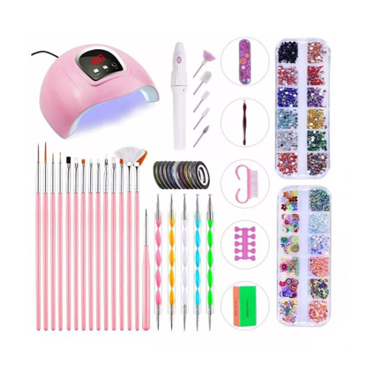 Kit De Lámpara Uv Y Torno Para Manicura En Gel.