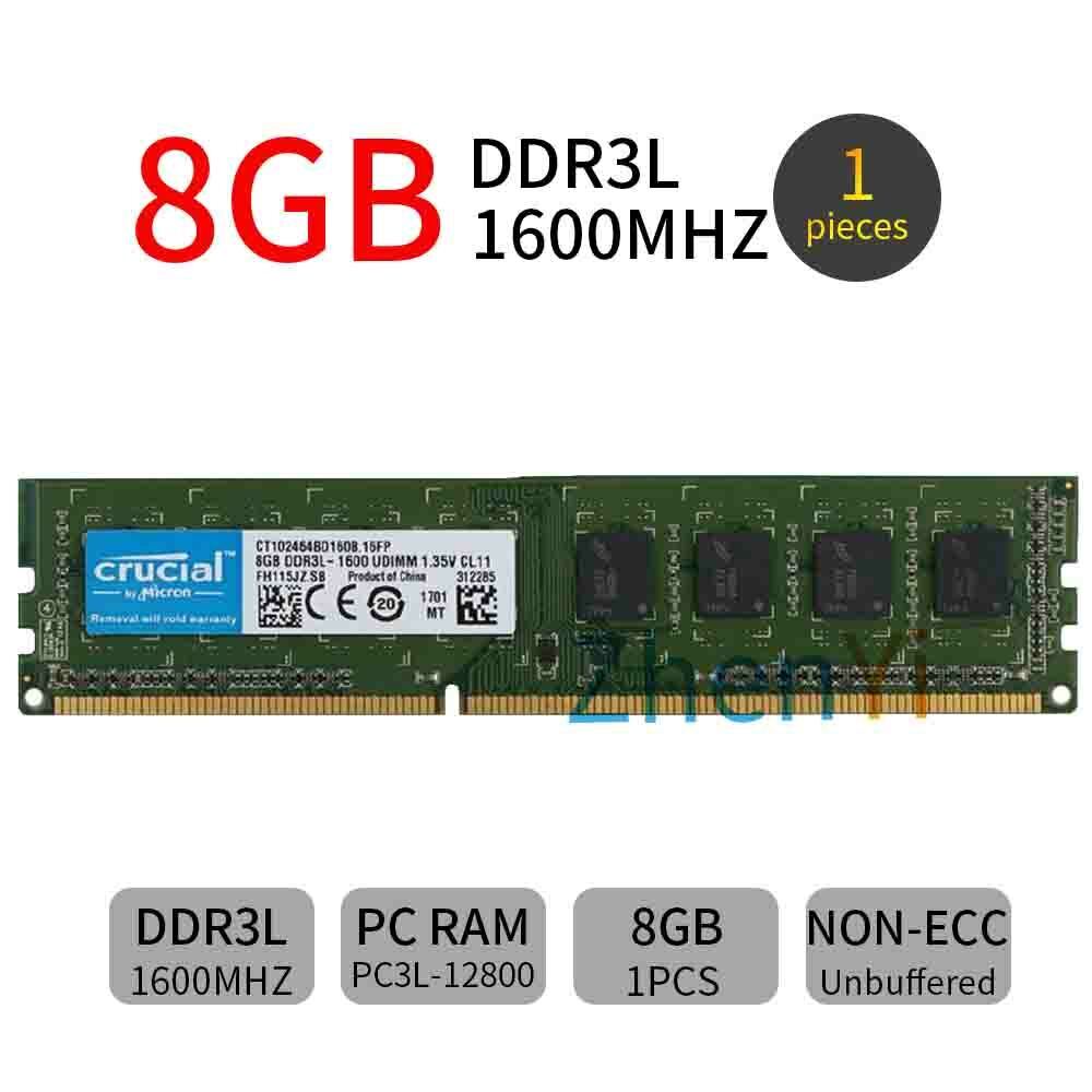 Memoria Ram DDR3L 8 GB Desktop 1600MHz CRUCIAL