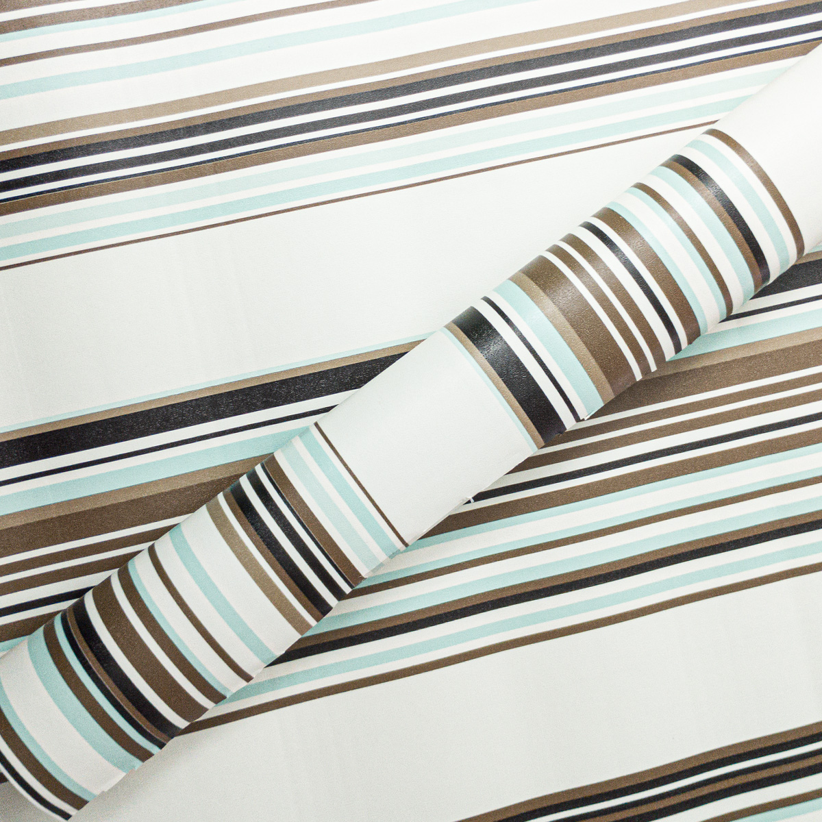 Papel Tapiz Adherible Rayas Cafe 10m X 45cm Tp140