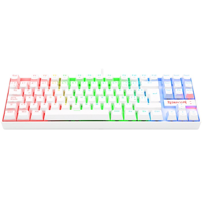 Teclado Redragon Kumara White K552W-RGB Mecanico Switch Red Gaming Español.