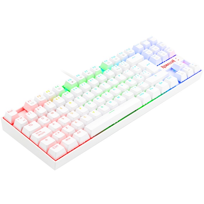 Teclado Redragon Kumara White K552W-RGB Mecanico Switch Red Gaming Español.