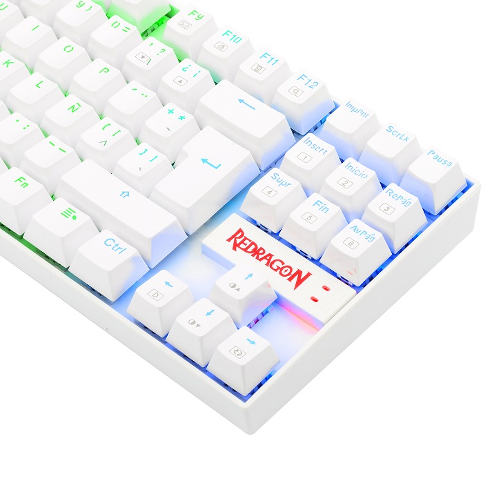 Teclado Redragon Kumara White K552W-RGB Mecanico Switch Red Gaming Español.