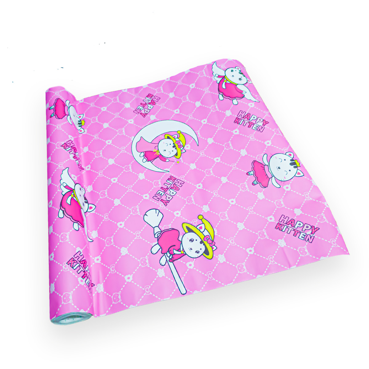 Papel Tapiz Gatos Rosa Infantil Adherible 10m X 45cm Tp124