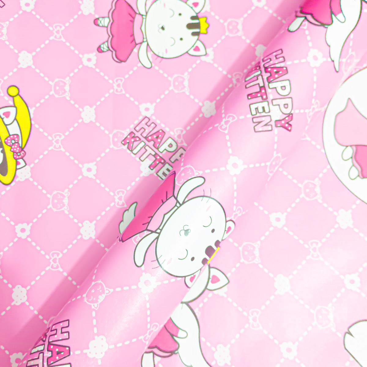 Papel Tapiz Gatos Rosa Infantil Adherible 10m X 45cm Tp124