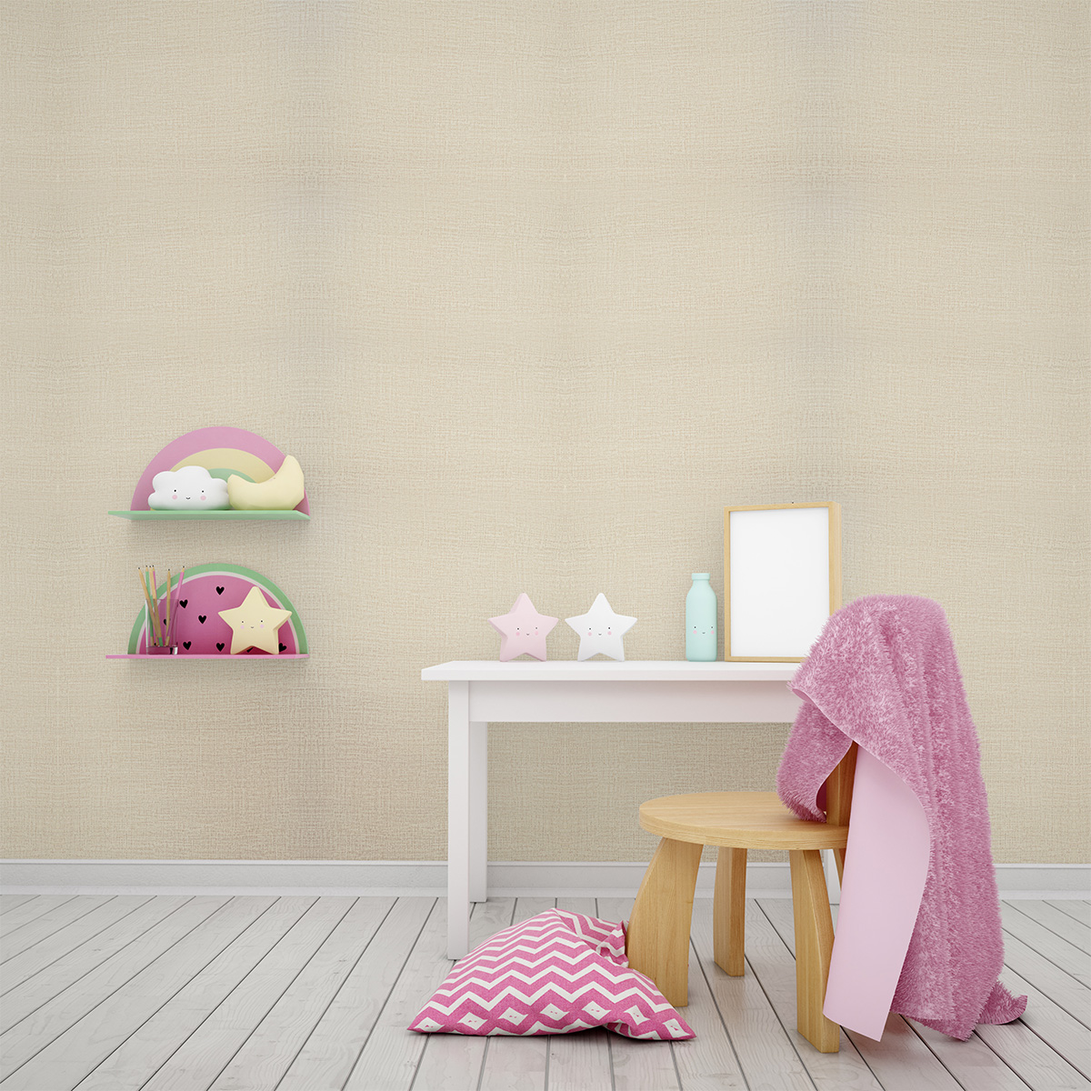 Papel Tapiz Textura Tela Beige Autoadherible 10m X45cm Tp106